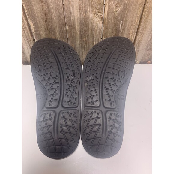 Oofos Sandals Mens 7 Womens 9 Slide Flats Slip On Rubber Black Open Toe Casual - Picture 7 of 8